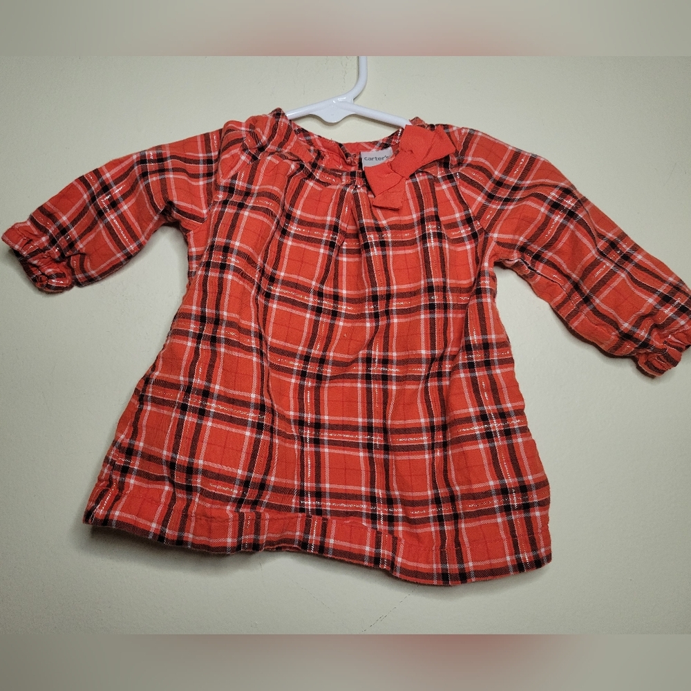 carters plaid long sleeve top, 6 months